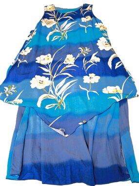 Summer Breathable Tiered Cruise Pool Dress Sz 1X Loose Fit Aqua